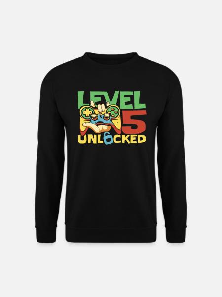 Gamer Gaming Level 5 Unlocked - Unisex Sweatshirt - black