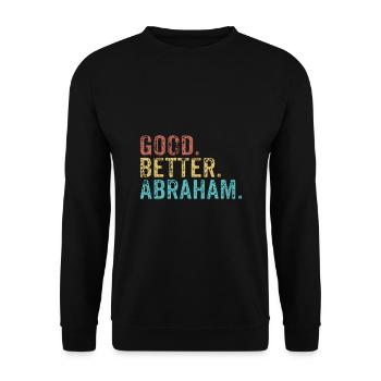 Cool guys are called Abraham - Unisex Sweatshirt - black - Front - Alina (178cm) & Michal (187cm)