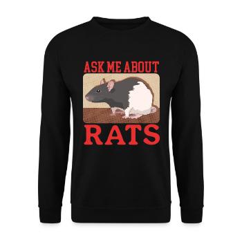 Rats, Rat Owner, Rat Lover Gift - Unisex Sweatshirt - black - Front - Alina (178cm) & Michal (187cm)