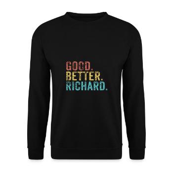 Cool guys are called Richard - Unisex Sweatshirt - black - Front - Alina (178cm) & Michal (187cm)