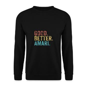 Les mecs cool s’appellent Amari - Sweat-shirt Unisexe - noir - Devant - Alina (178cm) & Michal (187cm)