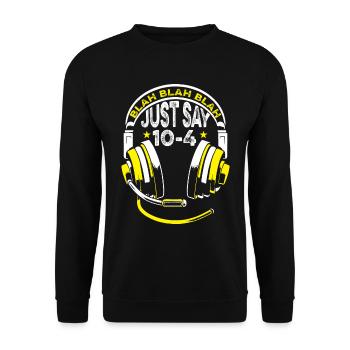 Notruf Leitstelle Einsatzzentrale Blah Blah Blah - Unisex Pullover - Schwarz - Vorne - Alina (178cm) & Michal (187cm)