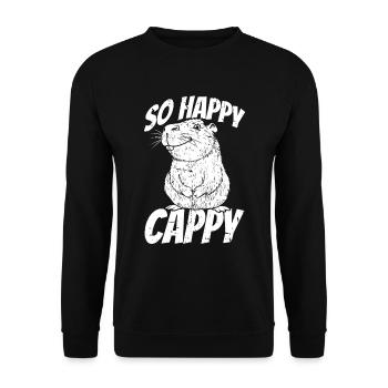 Capybara Wasserschwein - Unisex Pullover - Schwarz - Vorne - Alina (178cm) & Michal (187cm)