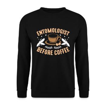 Entomologist Before Coffee Entomology Coffee Lover - Unisex Pullover - Schwarz - Vorne - Alina (178cm) & Michal (187cm)