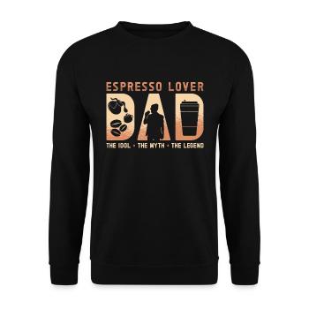 Espresso Lover Dad The Idol The Myth Coffee Maker - Unisex Sweatshirt - black - Front - Alina (178cm) & Michal (187cm)