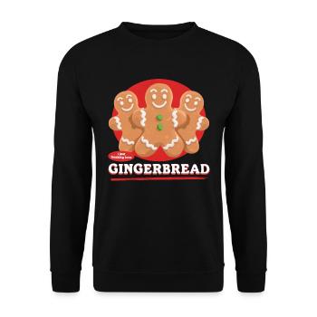 Lebkuchenmann Lebkuchenmänner Lebkuchen Geschenk - Unisex Pullover - Schwarz - Vorne - Alina (178cm) & Michal (187cm)