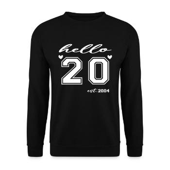 Hello 20 est 2004 - Sweat-shirt Unisexe - noir - Devant - Alina (178cm) & Michal (187cm)