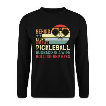 Frau Pickleball Partner Pickleball Paar Liebhaber - Unisex Pullover - Schwarz - Vorne - Alina (178cm) & Michal (187cm)