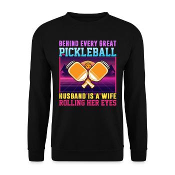 Frau Pickleball Partner Pickleball Paar Liebhaber - Unisex Pullover - Schwarz - Vorne - Alina (178cm) & Michal (187cm)