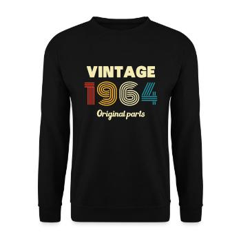 Vintage 1964 Retro Vintage Birthday Gift - Unisex Sweatshirt - black - Front - Alina (178cm) & Michal (187cm)