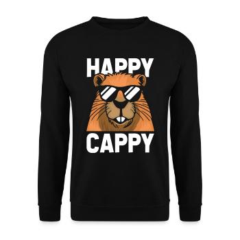 Capybara Wasserschwein - Unisex Pullover - Schwarz - Vorne - Alina (178cm) & Michal (187cm)