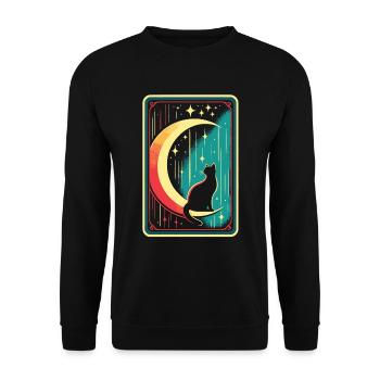 Mond Tarot Katze Chat de lune - Sweat-shirt Unisexe - noir - Devant - Alina (178cm) & Michal (187cm)