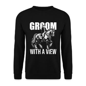Pferd Reitsport Pferdepflege - Unisex Pullover - Schwarz - Vorne - Alina (178cm) & Michal (187cm)