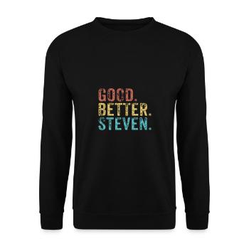 Cool guys are called Steven - Unisex Sweatshirt - black - Front - Alina (178cm) & Michal (187cm)