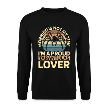 Tarantula's Lover Morning Is Not My Time Arachnid - Unisex Sweatshirt - black - Front - Alina (178cm) & Michal (187cm)
