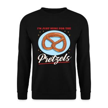Pretzel Lover Pretzels Gift - Unisex Sweatshirt - black - Front - Alina (178cm) & Michal (187cm)