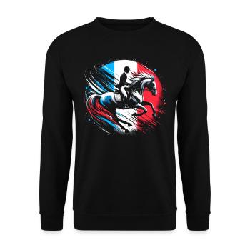 Frankreich-reitwettbewerbstrainer - Unisex Pullover - Schwarz - Vorne - Alina (178cm) & Michal (187cm)