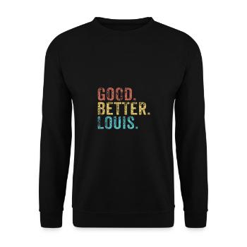 Cool guys are called louis - Unisex Sweatshirt - black - Front - Alina (178cm) & Michal (187cm)