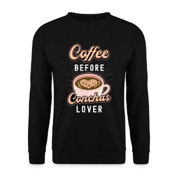 Conchas Lover Coffee Mexican Sweet Coffee Lover - Unisex Pullover - Schwarz - Vorne - Alina (178cm) & Michal (187cm)