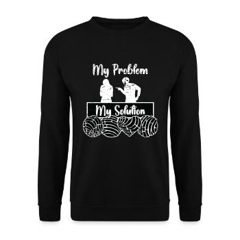 Conchas amant mon problème ma solution pictogramme maman - Sweat-shirt Unisexe - noir - Devant - Alina (178cm) & Michal (187cm)