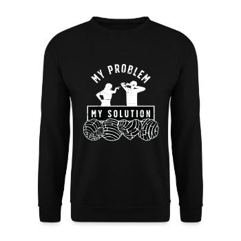 Conchas amant mon problème ma solution pictogramme papa - Sweat-shirt Unisexe - noir - Devant - Alina (178cm) & Michal (187cm)