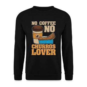 Amateur de churros sans café Amateur de café - Sweat-shirt Unisexe - noir - Devant - Alina (178cm) & Michal (187cm)