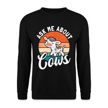 Kuh Kuhliebhaber Kühe Geschenk - Unisex Pullover - Schwarz - Vorne - Alina (178cm) & Michal (187cm)