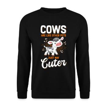 Cow Cute Cows Cow Lover Gift - Unisex Sweatshirt - black - Front - Alina (178cm) & Michal (187cm)