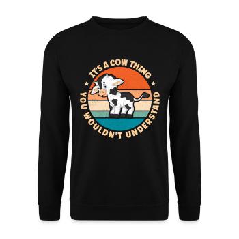 Kühe Kuhliebhaber Kuh Geschenk - Unisex Pullover - Schwarz - Vorne - Alina (178cm) & Michal (187cm)