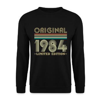 Vinatge 1984 Birthday Gift - Unisex Sweatshirt - black - Front - Alina (178cm) & Michal (187cm)