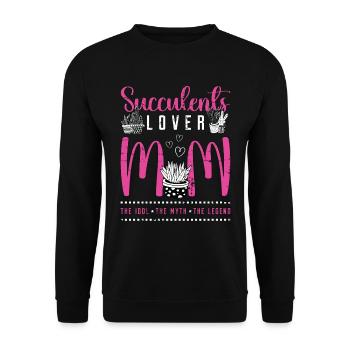 Succulents Lover Mom The Idol The Myth Botanical - Unisex Sweatshirt - black - Front - Alina (178cm) & Michal (187cm)