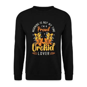 Amateur d’orchidées Le matin n’est pas mon heure Horticulture - Sweat-shirt Unisexe - noir - Devant - Alina (178cm) & Michal (187cm)
