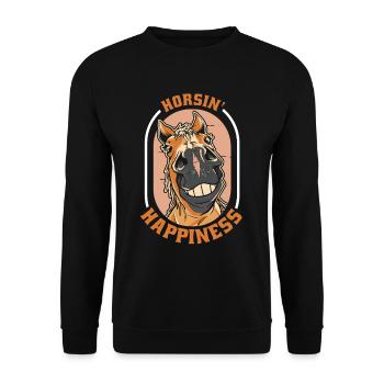 Sports équestres équestres à cheval - Sweat-shirt Unisexe - noir - Devant - Alina (178cm) & Michal (187cm)