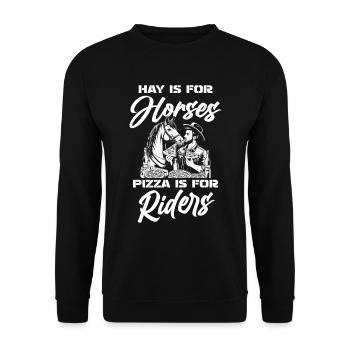 Horse Equestrian Pizza - Unisex Sweatshirt - black - Front - Alina (178cm) & Michal (187cm)
