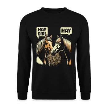 Sports équestres équestres à cheval - Sweat-shirt Unisexe - noir - Devant - Alina (178cm) & Michal (187cm)