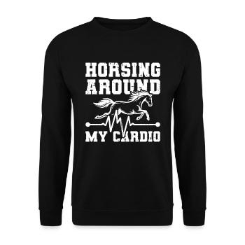 Horse Equestrian Ekg - Unisex Sweatshirt - black - Front - Alina (178cm) & Michal (187cm)