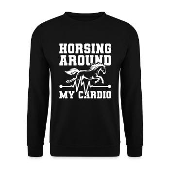Horse Equestrian Ekg - Unisex Sweatshirt - black - Front - Alina (178cm) & Michal (187cm)