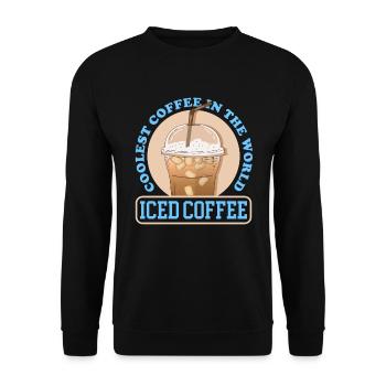 Eiskaffee Iced Coffee Kaffeeliebhaber Geschenk - Unisex Pullover - Schwarz - Vorne - Alina (178cm) & Michal (187cm)
