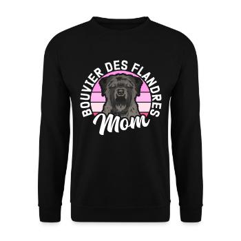 Bouvier des Flandres Mom Vlaamse Koehond Gift - Sweat-shirt Unisexe - noir - Devant - Alina (178cm) & Michal (187cm)