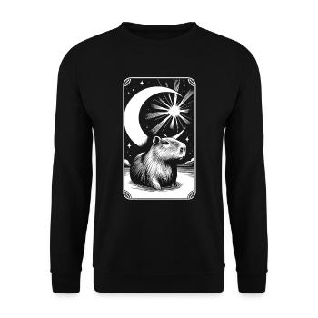 Capybara Wasserschwein - Unisex Pullover - Schwarz - Vorne - Alina (178cm) & Michal (187cm)