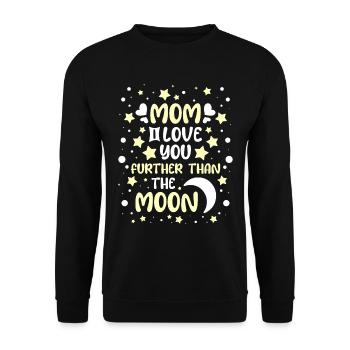 Lune Luna Amour Lune Maman - Sweat-shirt Unisexe - noir - Devant - Alina (178cm) & Michal (187cm)