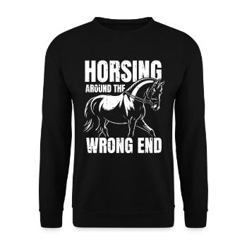 Sports équestres équestres à cheval - Sweat-shirt Unisexe - noir - Devant - Alina (178cm) & Michal (187cm)