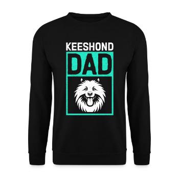 Keeshond papa Wolfspitz chien papa cadeau - Sweat-shirt Unisexe - noir - Devant - Alina (178cm) & Michal (187cm)