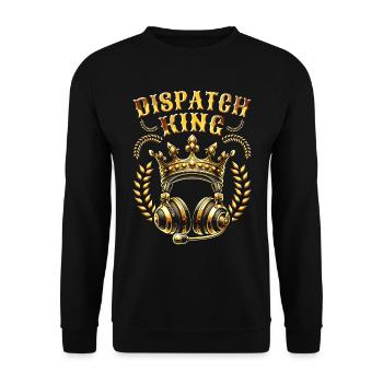 Notruf Leitstelle Einsatzzentrale - Unisex Pullover - Schwarz - Vorne - Alina (178cm) & Michal (187cm)