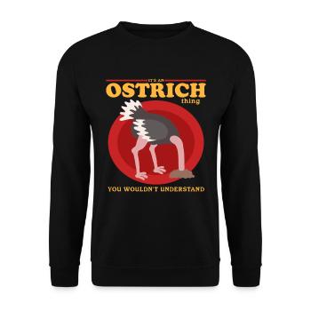 Strauß Vogel Straußenliebhaber Strauße Geschenk - Unisex Pullover - Schwarz - Vorne - Alina (178cm) & Michal (187cm)