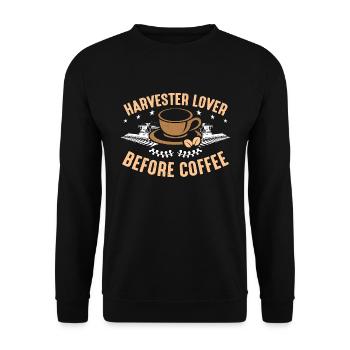 Harvester Lover Before Coffee Farmer Coffee Lover - Unisex Sweatshirt - black - Front - Alina (178cm) & Michal (187cm)