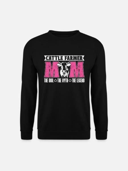 Cattle Farmer Mom The Idol The Myth Dairy Farmer - Unisex Pullover - Schwarz