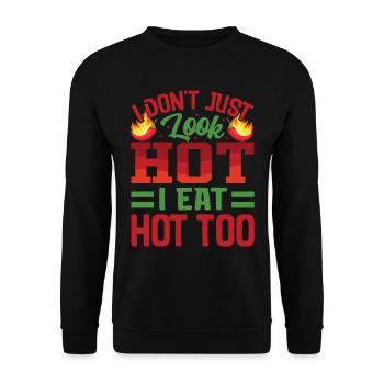 Looks hot – girl with hot chili and - Unisex Sweatshirt - black - Front - Alina (178cm) & Michal (187cm)