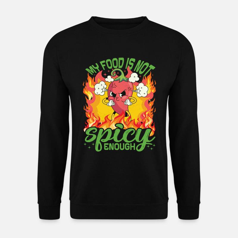 Sieht Heiß Aus – Mädchen Mit Scharfem Chili Und - Unisex Pullover - Schwarz