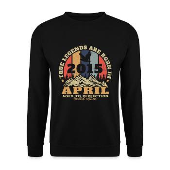 April 2015 Vintage Anniversary 2015 Gift - Unisex Sweatshirt - black - Front - Alina (178cm) & Michal (187cm)
